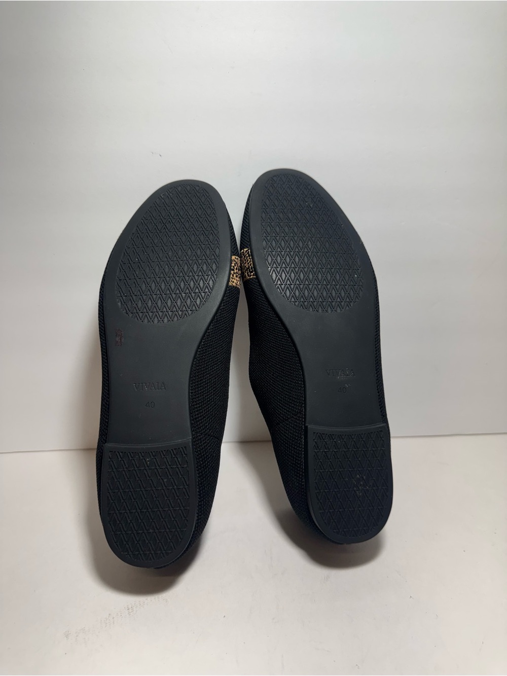 Vivaia Audrey Round-Toe Embroidered Leopard knit Black Flats Loafers Size 9 - Picture 12 of 15